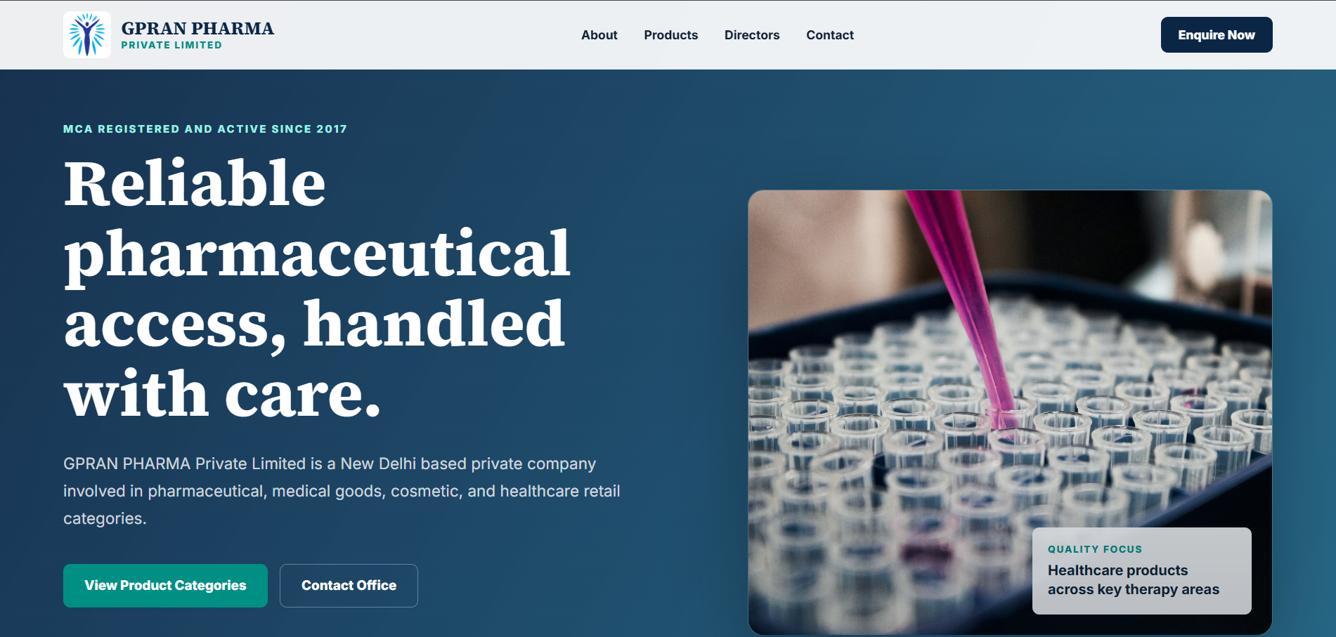 GPRAN Pharma website screenshot